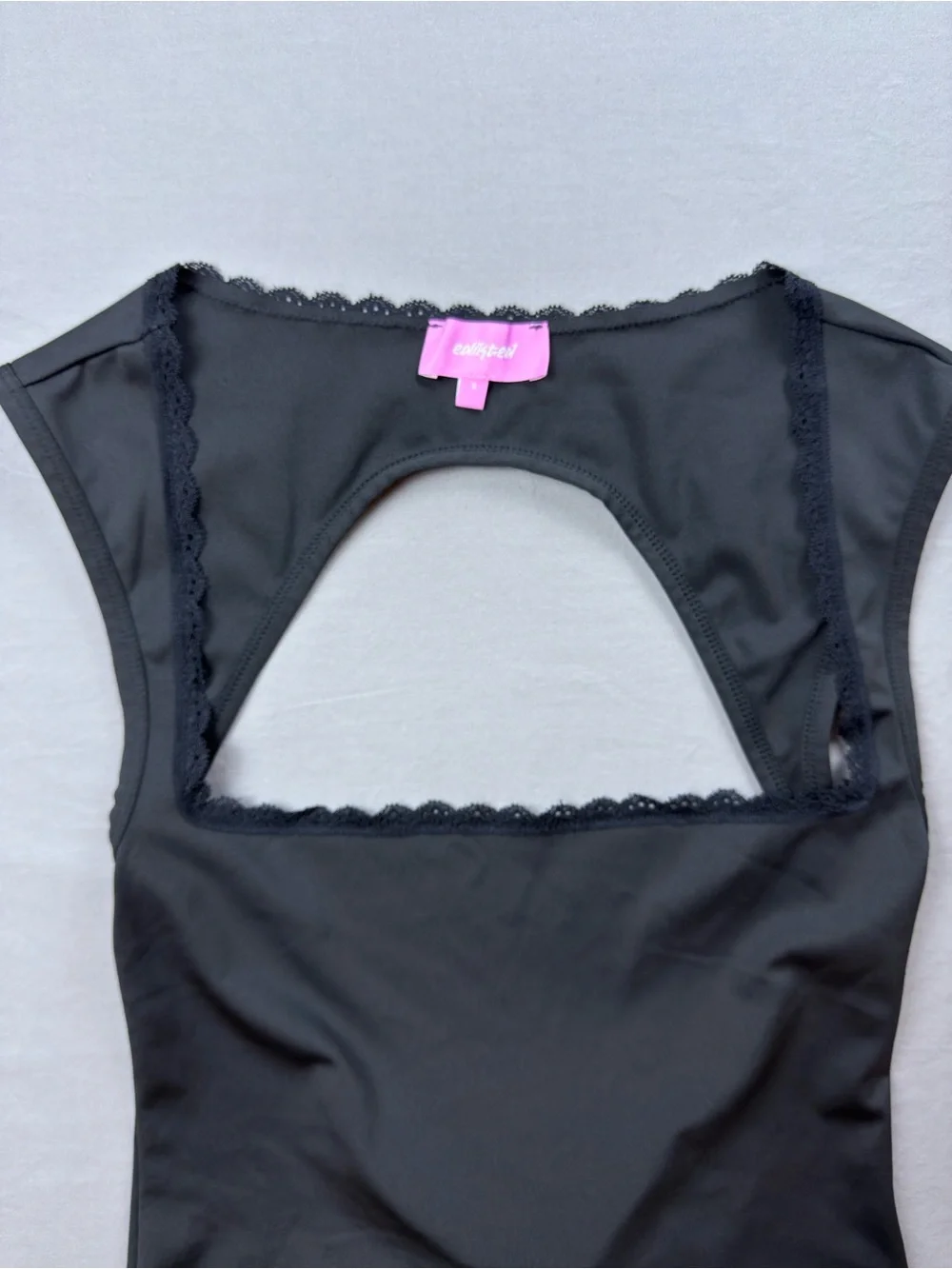 Edikted Black Bow-Back Tank Top